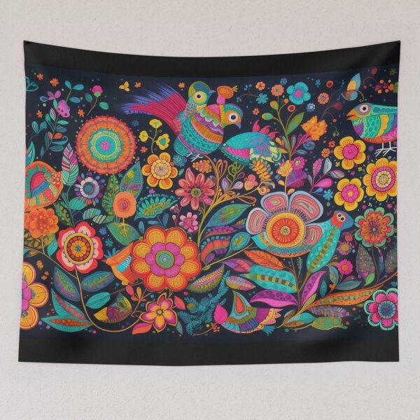 Item preview, Colorful Doodle Flowers and Birds Art designed and sold by Desireehaz.