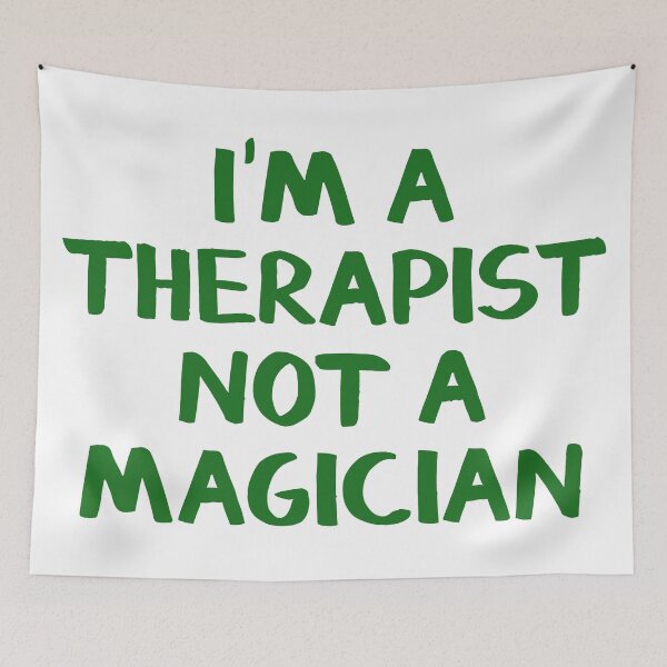 Item preview, I'm a therapist not a magician designed and sold by Angry Swan Designs.