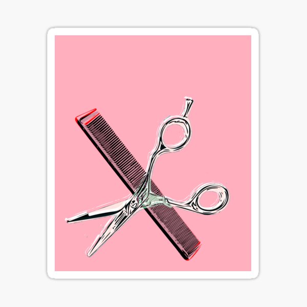 hairstylist shears and comb vector Sticker