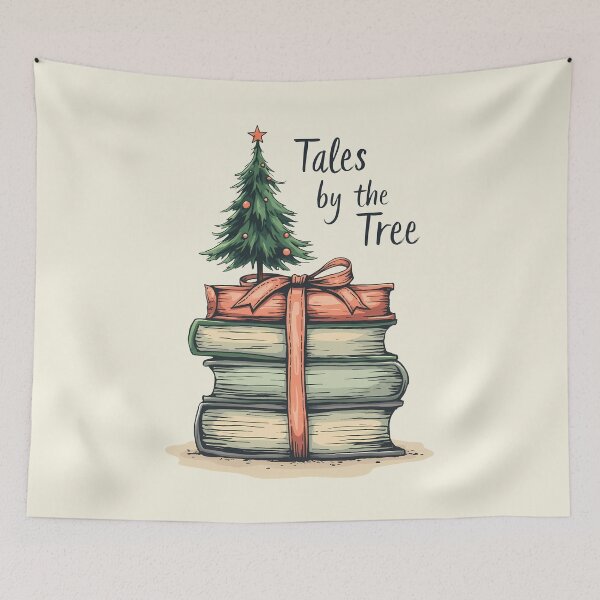 Item preview, Cozy Christmas Reading: Stack of Books with a Tree designed and sold by BNCH44.