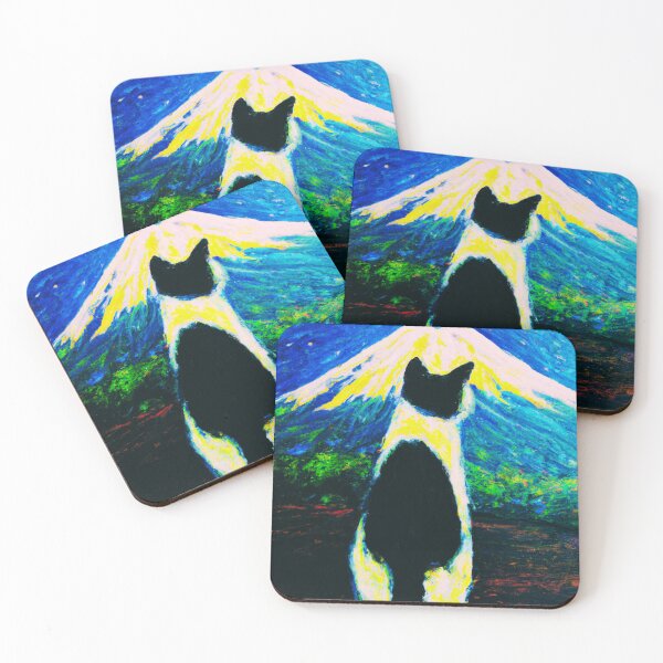Item preview, a cat and fuji mountain designed and sold by MerryCrown.