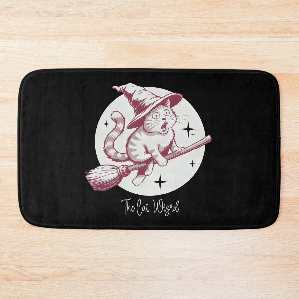 Item preview, The Cat Wizard - Magical Feline on a Broomstick designed and sold by Cherry-Cat.