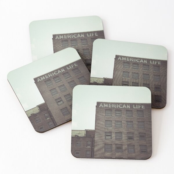 Item preview, Vintage Industrial Print of American Life Building - Rustic Brick Art designed and sold by FraireDesign.