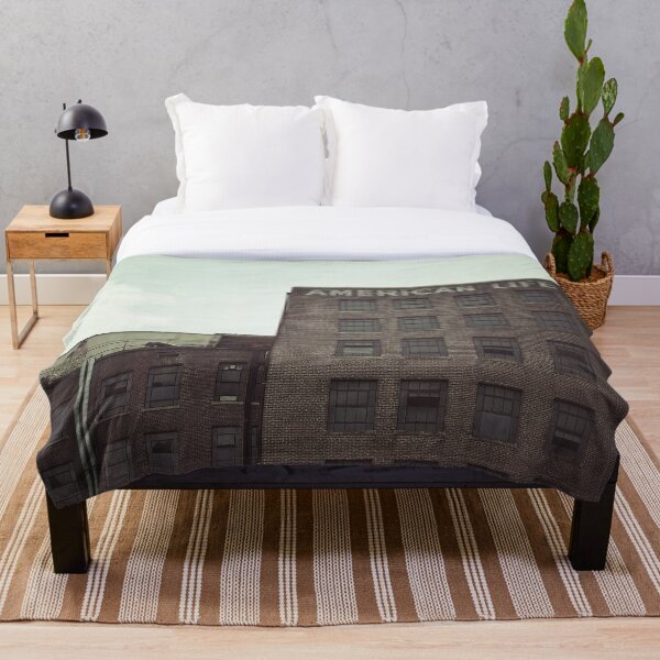 Item preview, Vintage Industrial Print of American Life Building - Rustic Brick Art designed and sold by FraireDesign.