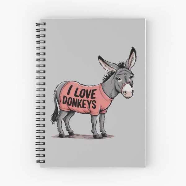 Item preview, I Love Donkeys - Cute Donkey in T-Shirt Design designed and sold by Cherry-Cat.