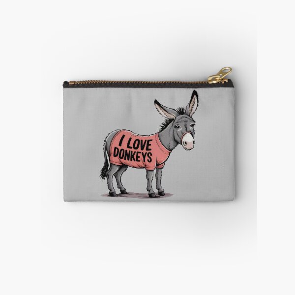 Item preview, I Love Donkeys - Cute Donkey in T-Shirt Design designed and sold by Cherry-Cat.