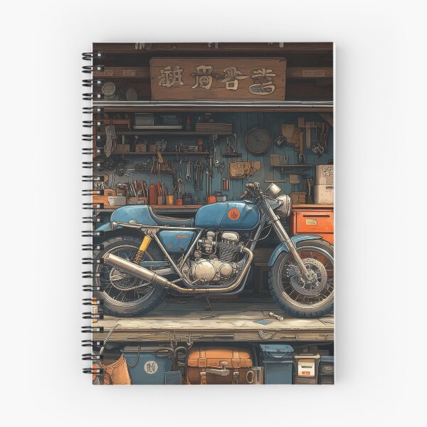 Item preview, "Vintage motorcycle in a workshop idyll" designed and sold by Kunst-Shirt.