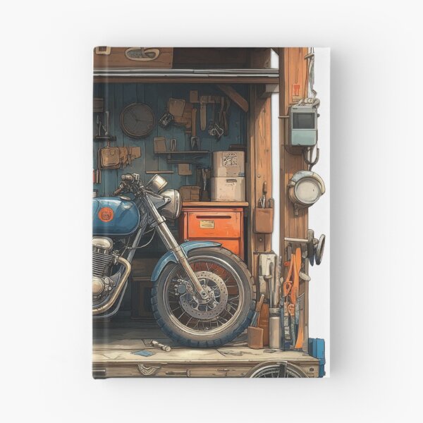 Item preview, "Vintage motorcycle in a workshop idyll" designed and sold by Kunst-Shirt.