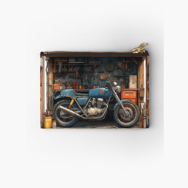 Item preview, "Vintage motorcycle in a workshop idyll" designed and sold by Kunst-Shirt.
