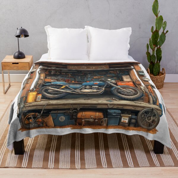 Item preview, "Vintage motorcycle in a workshop idyll" designed and sold by Kunst-Shirt.
