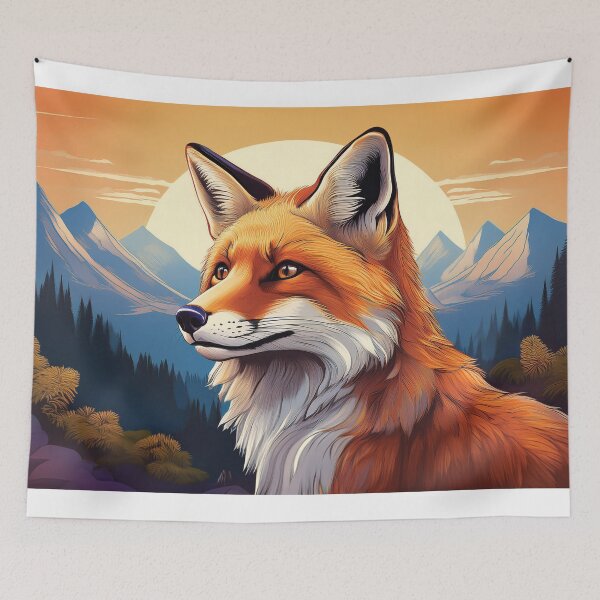 Item preview, Fox with Vibrant Sunny Background designed and sold by Brakeless-Dsgn.