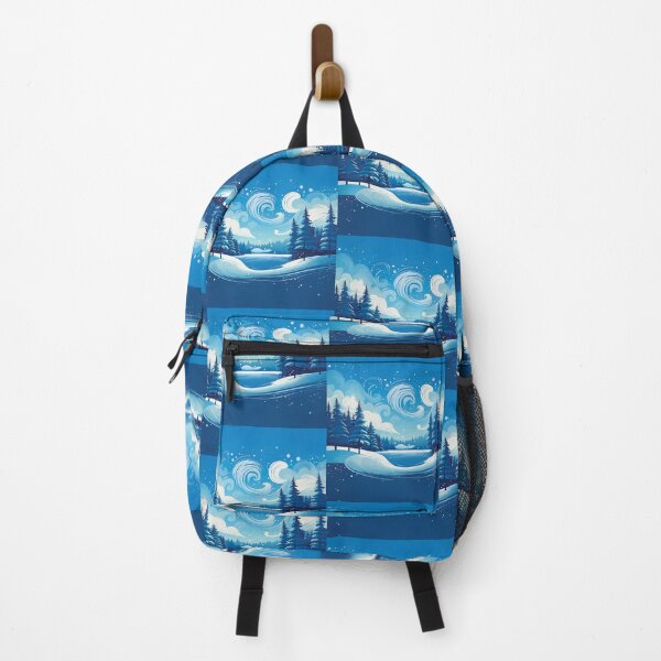 Item preview, A blustery snowstorm with swirling winds over a frozen lake, surrounded by pine trees design. designed and sold by HEMRO.