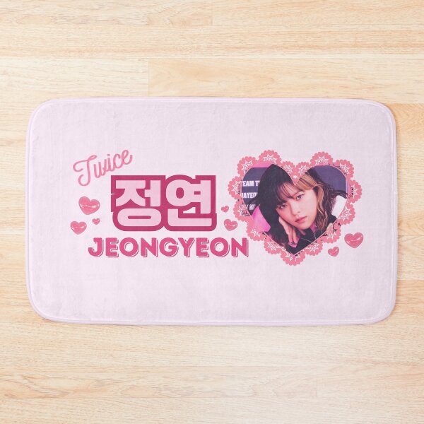 Item preview, TWICE Jeongyeon Kpop Girl Group Pink Banner Collage Design With Member Names in Hangul designed and sold by AJUNICE STUDIO.