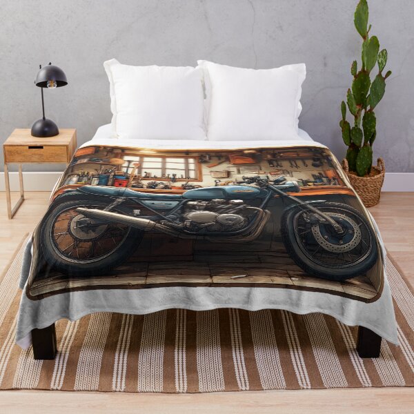 Item preview, "Classic motorcycle in a cozy workshop" designed and sold by Kunst-Shirt.