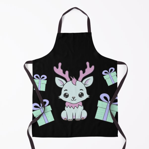 Item preview, Cute kawaii reindeer surrounded by Christmas gifts/ pastel shades of pink, azure, purple, blue. designed and sold by My-fake-places.