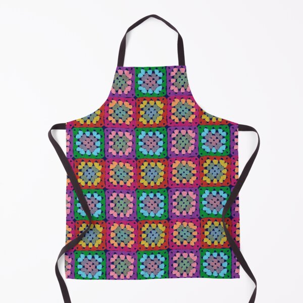 Item preview, Boho Crochet Granny Squares Drawing On Dark Blue designed and sold by QuestingPixel.