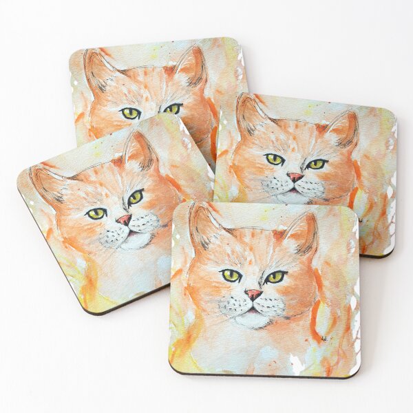 Item preview, Cat Red Magic Humour Watercolor Mystic designed and sold by kkjustpaint.