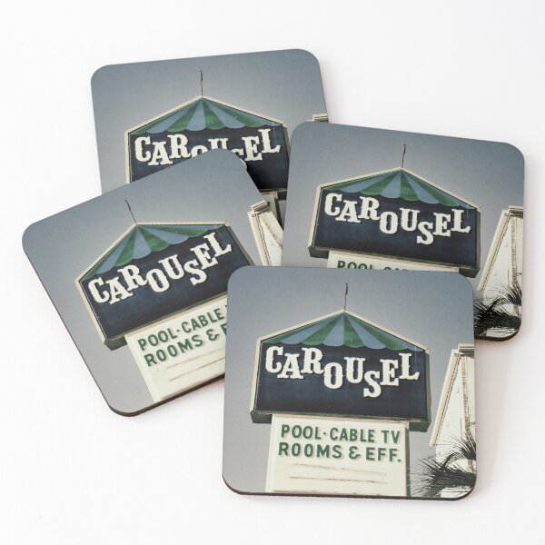 Item preview, Mid-Century Carousel Motel Sign Art Print - Vintage Blues and Greens designed and sold by FraireDesign.