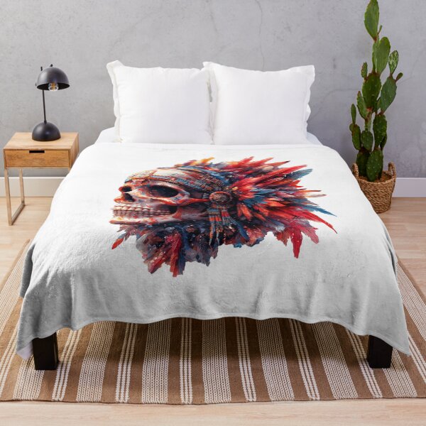 Item preview, "Aztec skull with magnificent feather headdress" designed and sold by Kunst-Shirt.