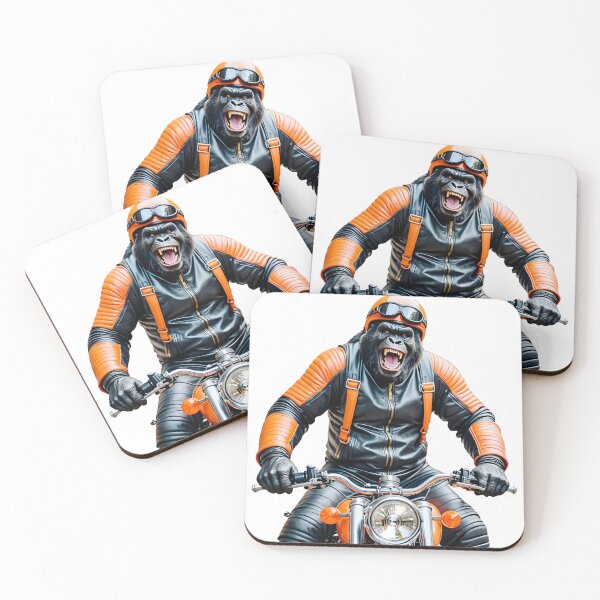 Item preview, Gorilla monkey on a motorcycle designed and sold by Dan9010.