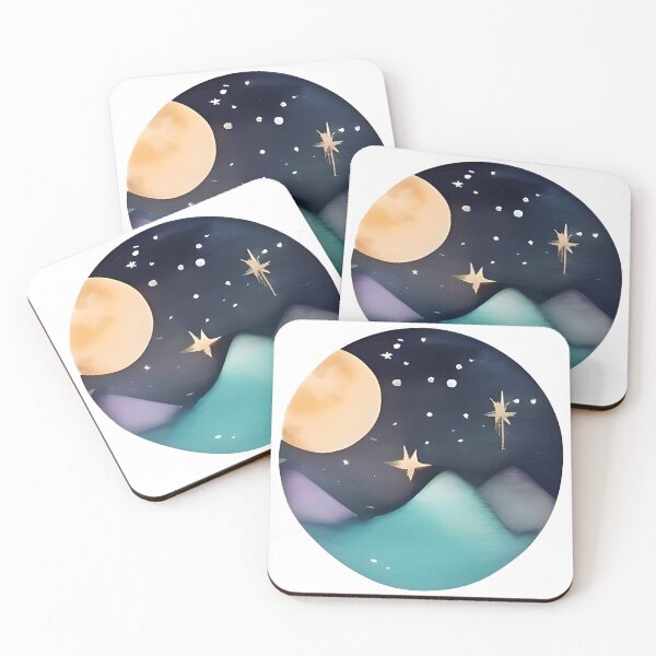 Item preview, Mystic Night Sky Over Hills designed and sold by SavvyJuanDesign.