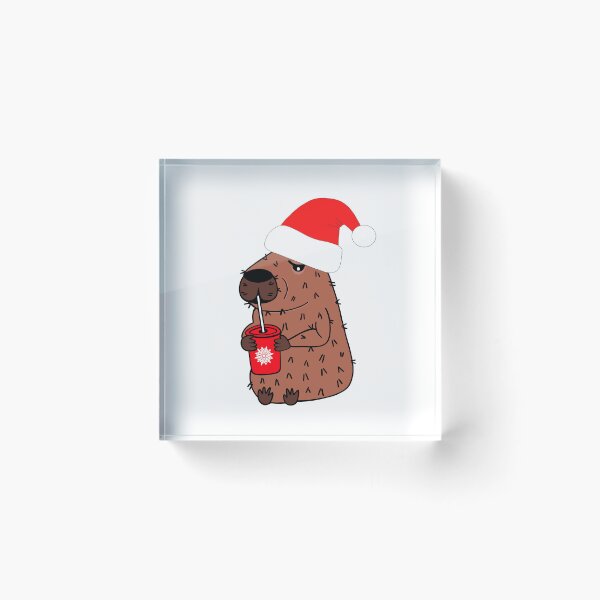 Item preview, Santa Hat Capybara Christmas designed and sold by Sartoris Art.