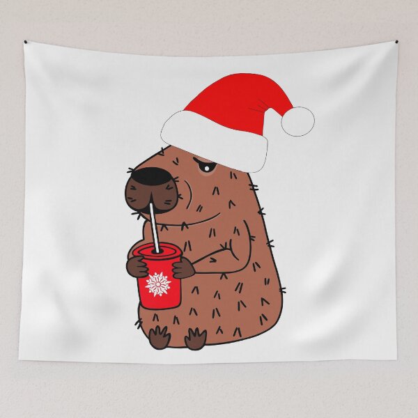 Item preview, Christmas Capybara Santa Hat designed and sold by Sartoris Art.