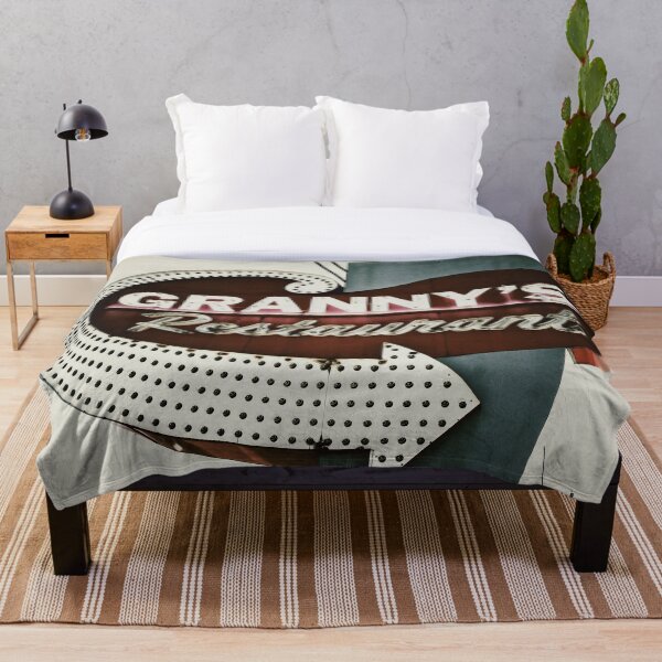 Item preview, Vintage Granny's Restaurant Neon Sign Art Print - Rustic Blue and Red designed and sold by FraireDesign.