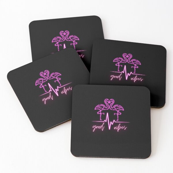 Item preview, good vibes,  neon pink flamingo, ekg designed and sold by Krzysztof Siwek.