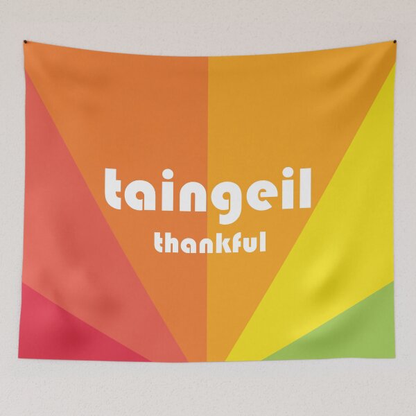 Item preview, thankful | taingeil (Scottish Gaelic translation) sqaure designed and sold by Mamaidh Made.