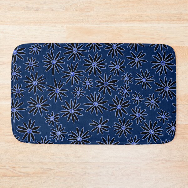 Item preview, Deep Blue Hand Drawn Daisy Floral Pattern designed and sold by schorrnuff.