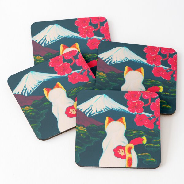 Item preview, a cat and fuji mountain in spring designed and sold by MerryCrown.