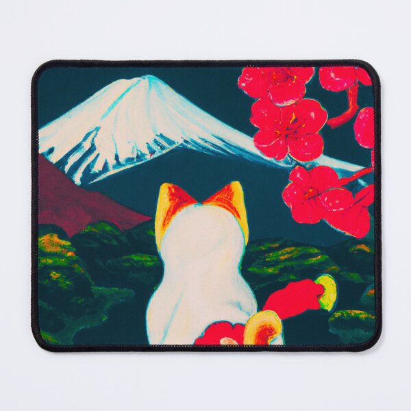 Item preview, a cat and fuji mountain in spring designed and sold by MerryCrown.