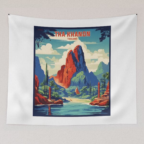 Item preview, Tha Khanon Thailand Vintage Retro Travel Tourism designed and sold by TravelersGems.