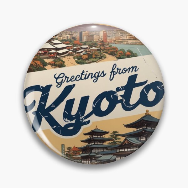 Artikelvorschau, Grüße aus Kyoto Vintage Reise Retro Postkarte Design entworfen und verkauft von TravelPostcardGems.