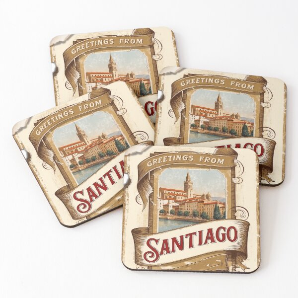 Item preview, Santiago Chile Vintage Travel Retro Postcard Design designed and sold by TravelPostcardGems.