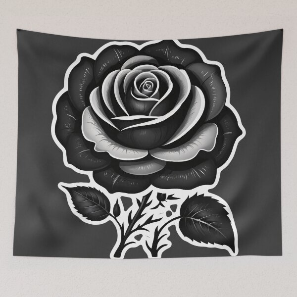 Aperçu de l'œuvre Fleur de rose gothique esthétique noire créée et vendue par MadnessEnvelope.
