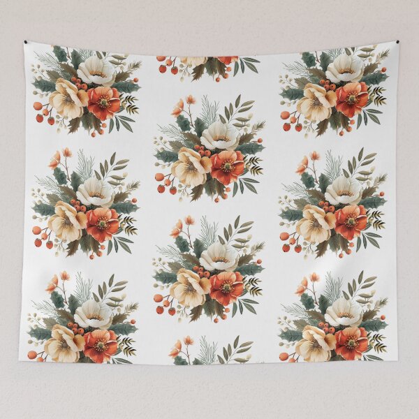 Item preview, Vintage Christmas  flower bouquet designed and sold by MendaciousMina.