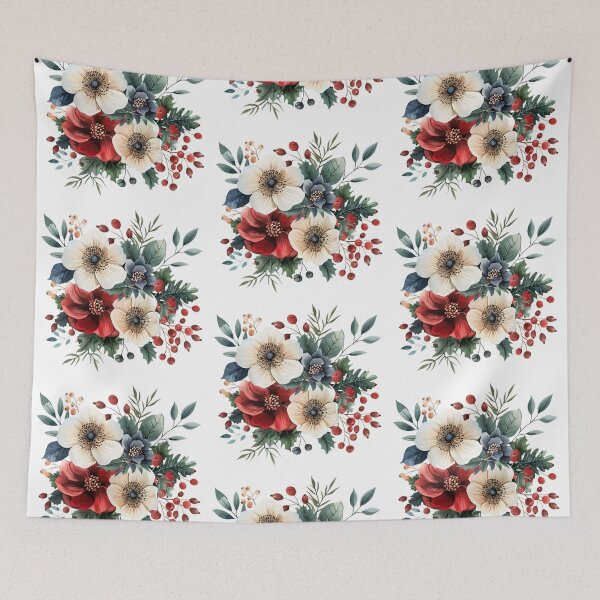 Item preview, Vintage Christmas flower bouquet designed and sold by MendaciousMina.