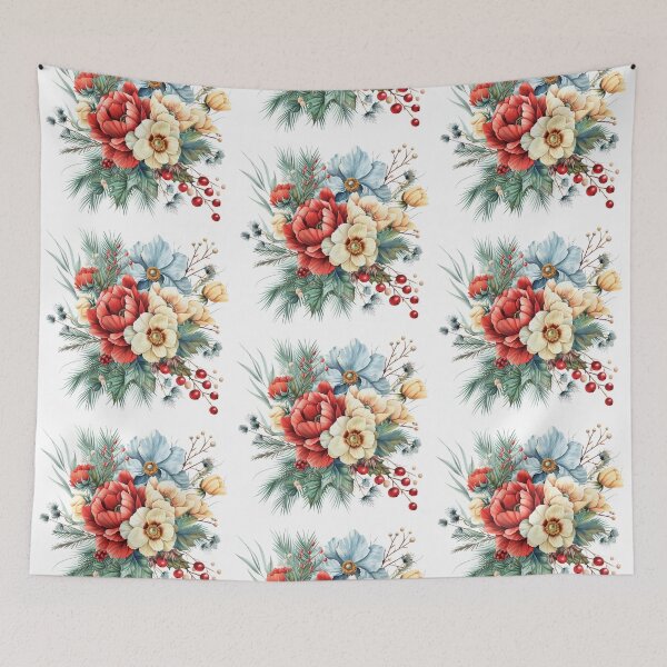 Item preview, Vintage Christmas flower bouquet designed and sold by MendaciousMina.