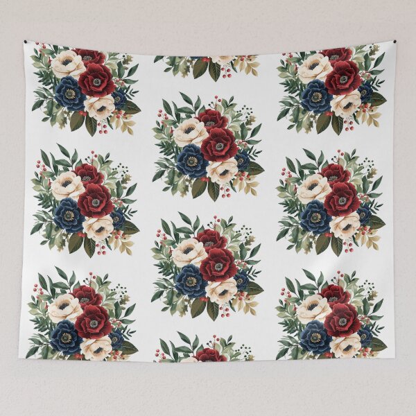 Item preview, Vintage Christmas flower bouquet designed and sold by MendaciousMina.
