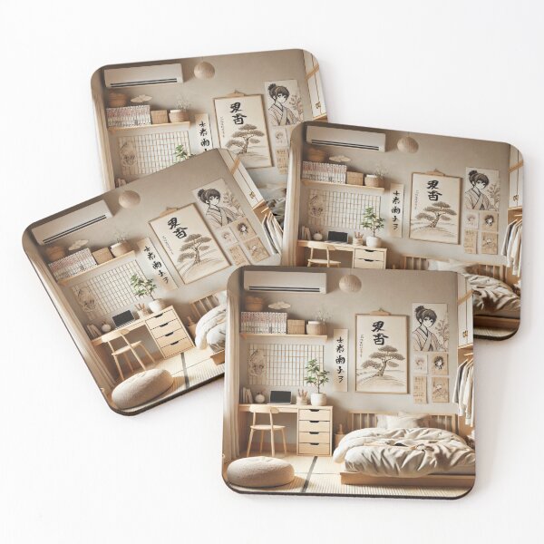 Item preview, Minimalist Japanese Teenage Bedroom with Traditional and Modern Charm designed and sold by Thanabordee.