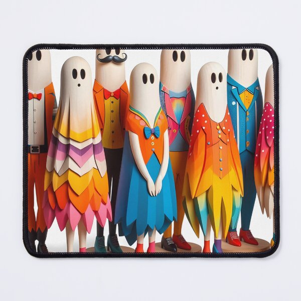 Item preview, Colorful Wooden Ghost Figurines in Vibrant Attire designed and sold by aminz4.