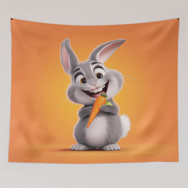 Item preview, Cute Rabbit holding a carrot designed and sold by Graphoteka.