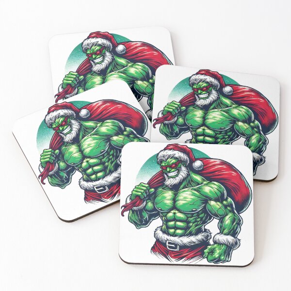 Item preview, Muscular Grinch with Gift Sack Festive Illustration designed and sold by lubushop1.