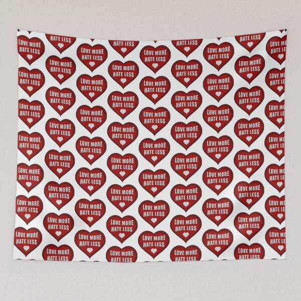 Item preview, Embroidery style patch - love more hate less, heart motif designed and sold by ArtisanGroove.