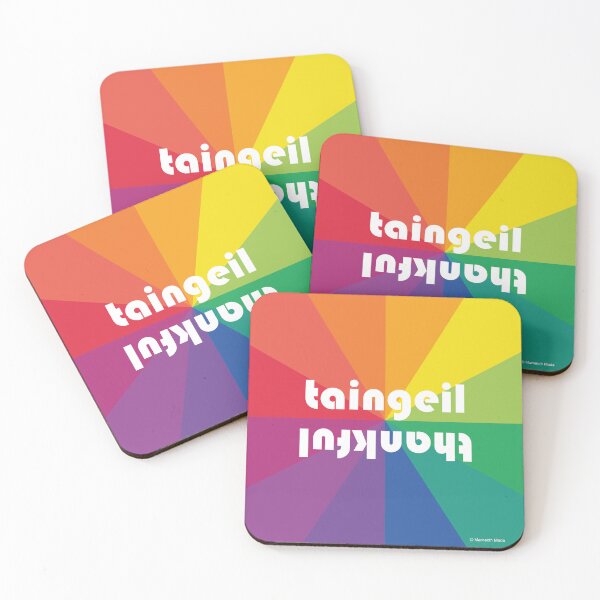 Item preview,  thankful | taingeil (Scottish Gaelic translation) sqaure rainbow designed and sold by Mamaidh Made.