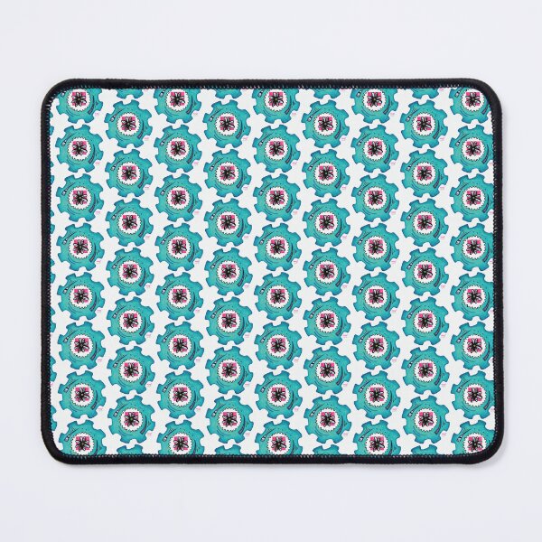 Item preview, Floral Aqua Pink Flower Doodle Gears Geartopia Gear Art by MeganAroon designed and sold by MeganAroon.