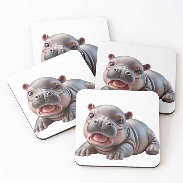Item preview, Realistic Laying Down Baby Hippo designed and sold by ArtQueen777.