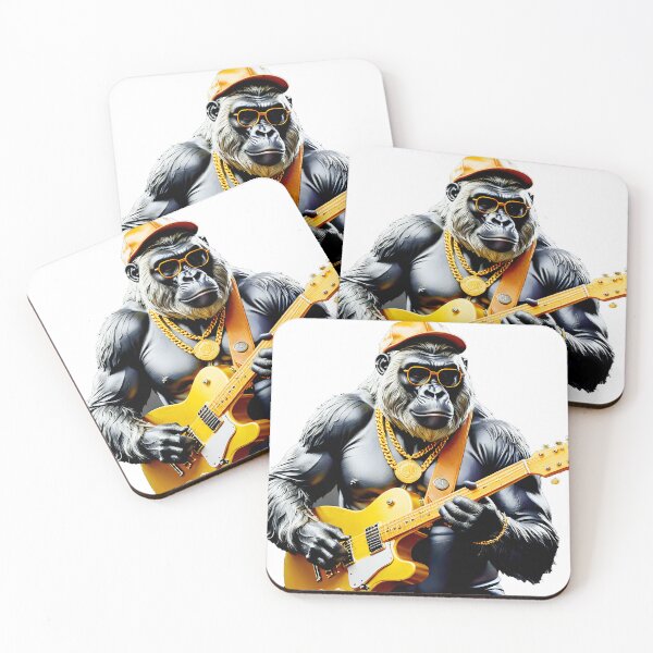 Item preview, Super Gorilla, Guitarist, Black and Gold designed and sold by Dan9010.